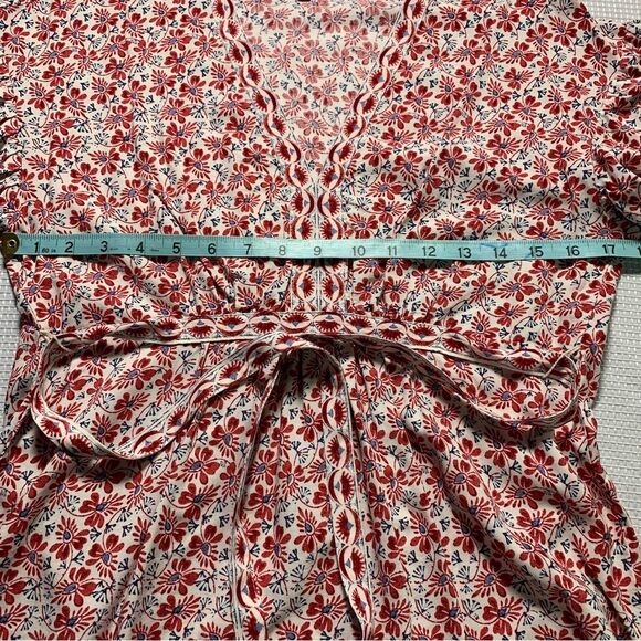 MAX STUDIO Floral Ruffled Sleeves Tie-waist Medium - Picture 9 of 9